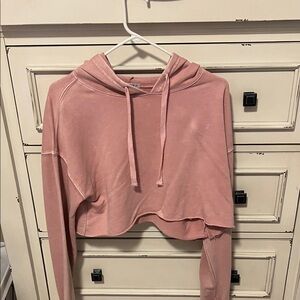Forever 21 Dusty Pink Cropped Hoodie